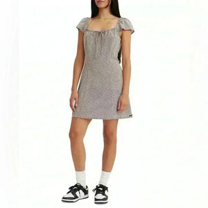 NWT LEVI'S Women's Misha Checkered Flutter-Sleeve Skater Dress Sz 4X